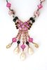 Attractively Long Necklace in Pink and Black